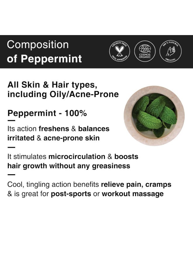 Soulflower Peppermint Essential Oil for Skin & Hair Growth, Hair Fall Control, Scalp |100% Pure & Natural Therapeutic Grade, Undiluted, Ecocert Cosmos Organic Certified, Mentha Piperita |10ml - Image 2